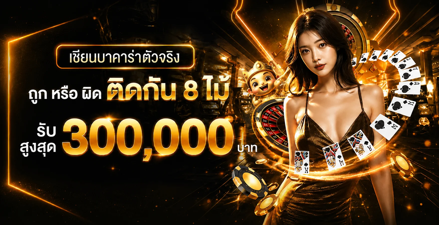 โต๊ะบาคาร่าออนไลน์ XCON168 พร้อมวงล้อและไพ่คาสิโน